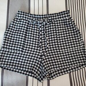 Black & White Checkered Shorts - Versona - Medium